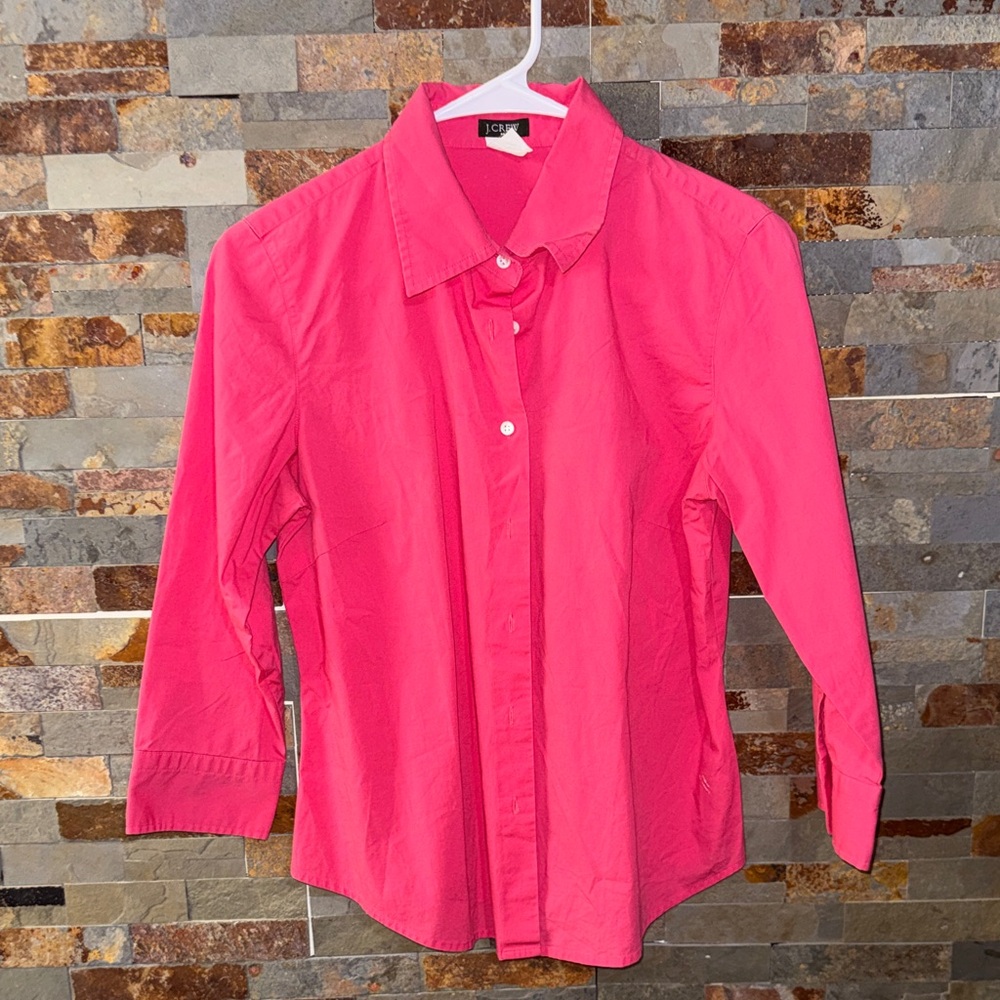 J. Crew Vibrant Pink Button Down Shirt